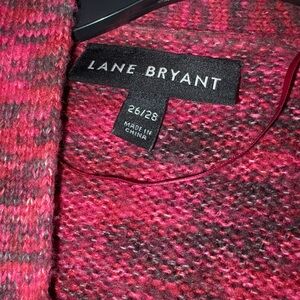 Lane Bryant Women's Red and Pink Sweater